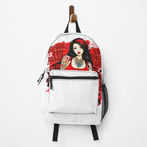 Item preview, Break The Rules Be Yourself Tattooed Girl Red Crimson designed and sold by CecilRowell.