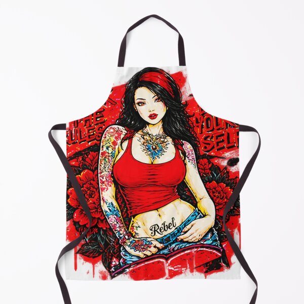 Item preview, Break The Rules Be Yourself Tattooed Girl Red Crimson designed and sold by CecilRowell.