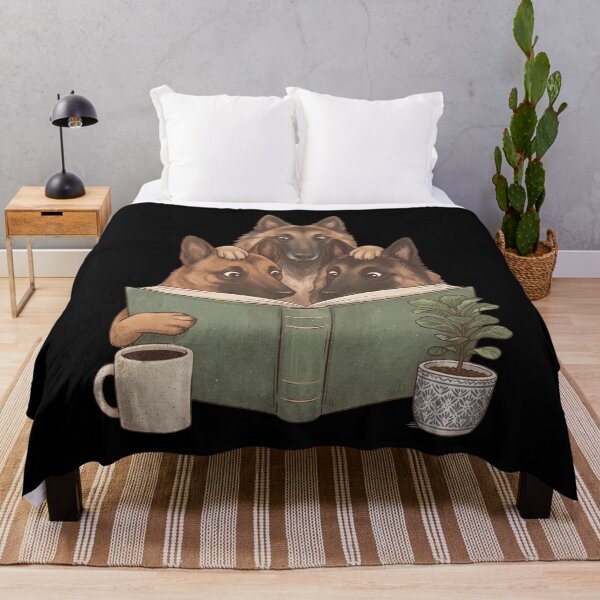 Item preview, Vintage Belgian Shepherd Reading Book Funny Dog Lover designed and sold by dian-rody-crest.