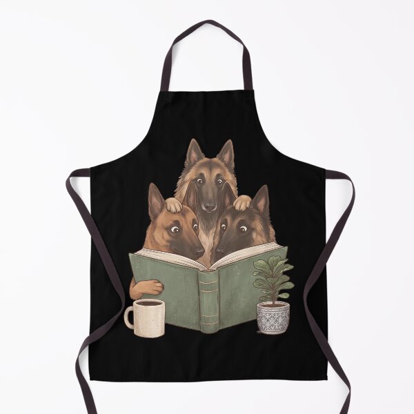 Item preview, Vintage Belgian Shepherd Reading Book Funny Dog Lover designed and sold by dian-rody-crest.