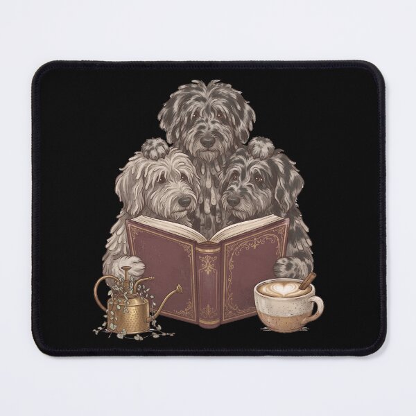 Item preview, Vintage Bergamasco Shepherd Reading Book Funny Dog Lover designed and sold by dian-rody-crest.