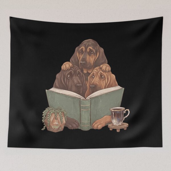 Item preview, Vintage Bloodhound Reading Book Funny Dog Lover designed and sold by dian-rody-crest.