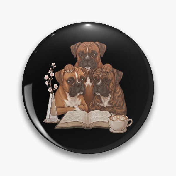 Item preview, Vintage Boxer Dog Reading Book Funny Dog Lover designed and sold by dian-rody-crest.