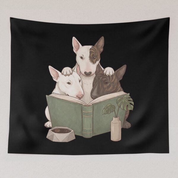 Item preview, Vintage Bull Terrier Reading Book Funny Dog Lover designed and sold by dian-rody-crest.