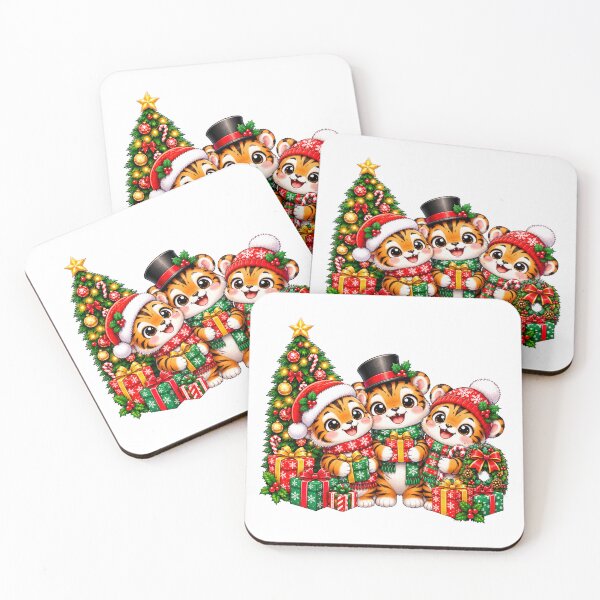 Item preview, Christmas Tigers Trio Santa Funny Tiger Xmas Squad Holiday designed and sold by QuiteOrbit.