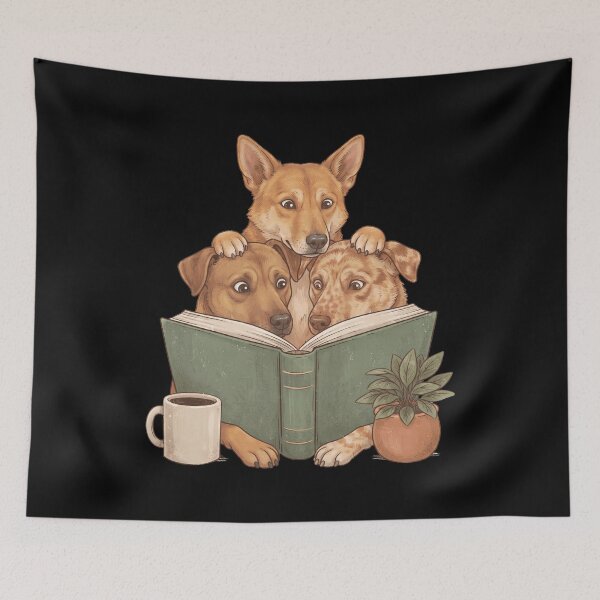 Item preview, Vintage Carolina Dog Reading Book Funny Dog Lover designed and sold by dian-rody-crest.