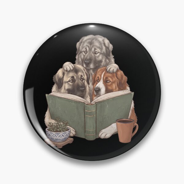 Item preview, Vintage Caucasian Shepherd Dog Reading Book Funny Dog Lover designed and sold by dian-rody-crest.