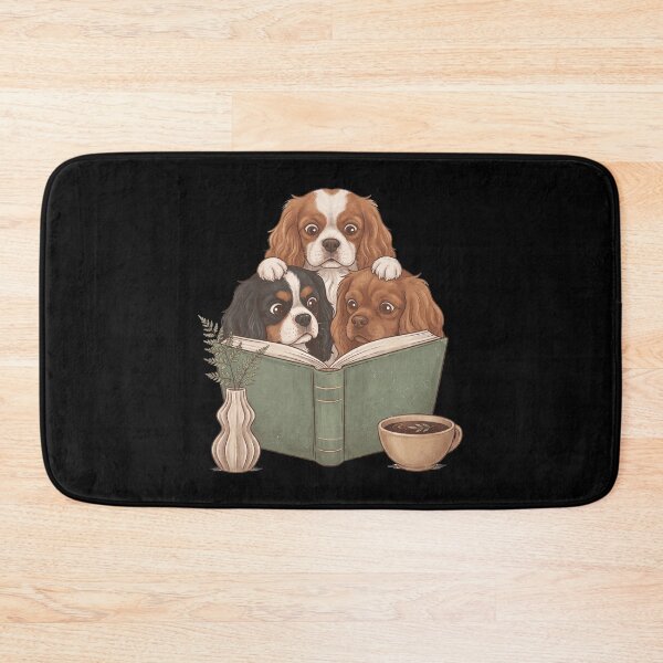 Item preview, Vintage Cavalier King Charles Spaniel Reading Book Funny Dog Lover designed and sold by dian-rody-crest.