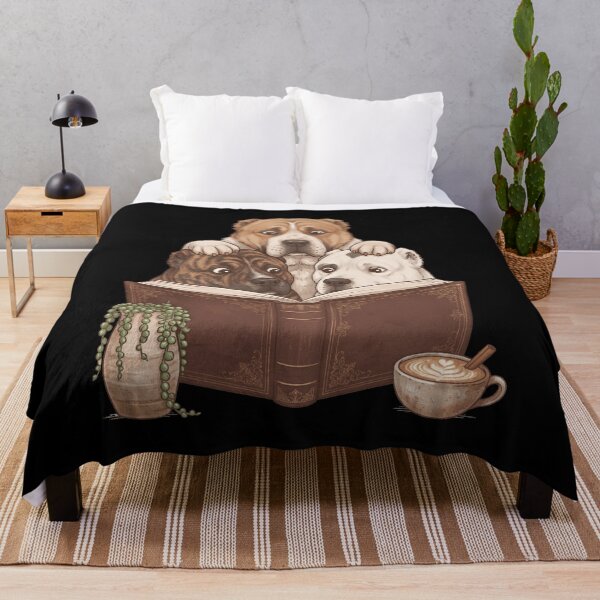 Item preview, Vintage Central Asian Shepherd Dog Reading Book Funny Dog Lover designed and sold by dian-rody-crest.