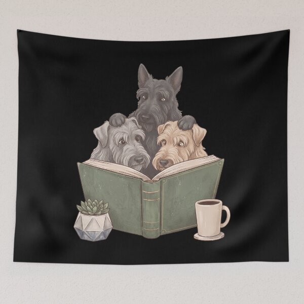 Item preview, Vintage Cesky Terrier Reading Book Funny Dog Lover designed and sold by dian-rody-crest.
