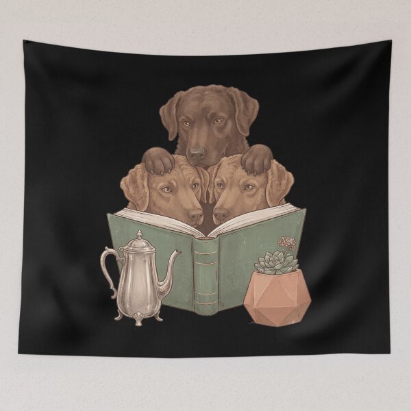 Item preview, Vintage Chesapeake Bay Retriever Reading Book Funny Dog Lover designed and sold by dian-rody-crest.