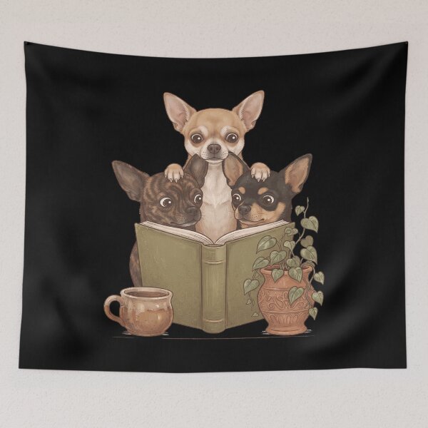 Item preview, Vintage Chihuahua Reading Book Funny Dog Lover designed and sold by dian-rody-crest.