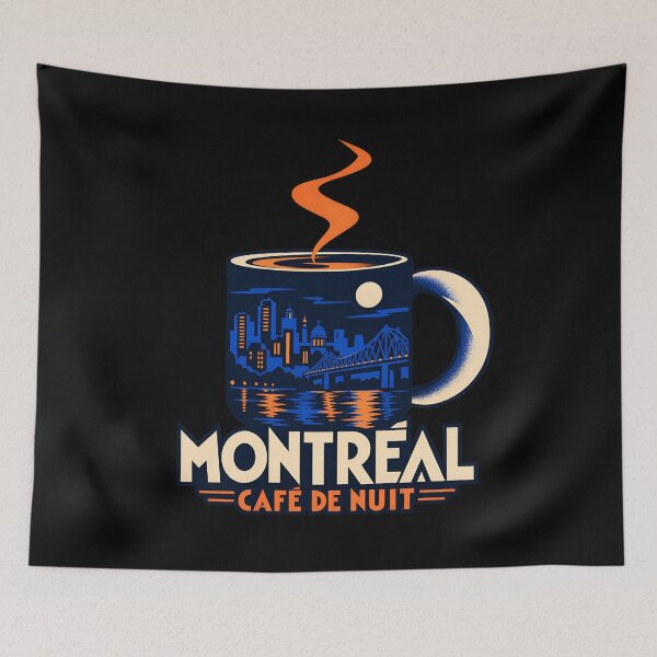 Item preview, Montreal Cafe de Nuit Moonlit Skyline Cup designed and sold by Fenay Designs.