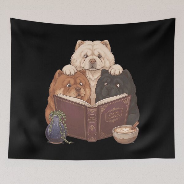 Item preview, Vintage Chow Chow Reading Book Funny Dog Lover designed and sold by dian-rody-crest.