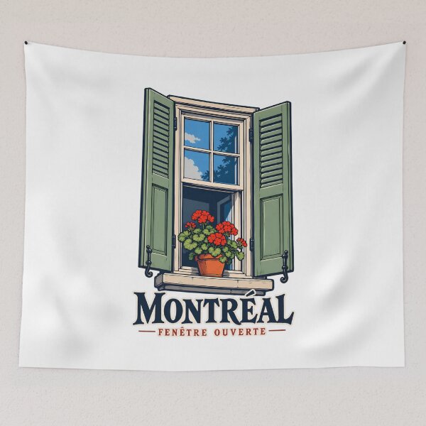 Item preview, Montreal Open Green Shutters and Red Blooms designed and sold by Fenay Designs.