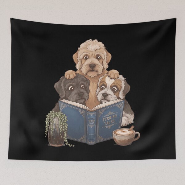 Item preview, Vintage Dandie Dinmont Terrier Reading Book Funny Dog Lover designed and sold by dian-rody-crest.