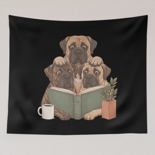 Item preview, Vintage English Mastiff Reading Book Funny Dog Lover designed and sold by dian-rody-crest.