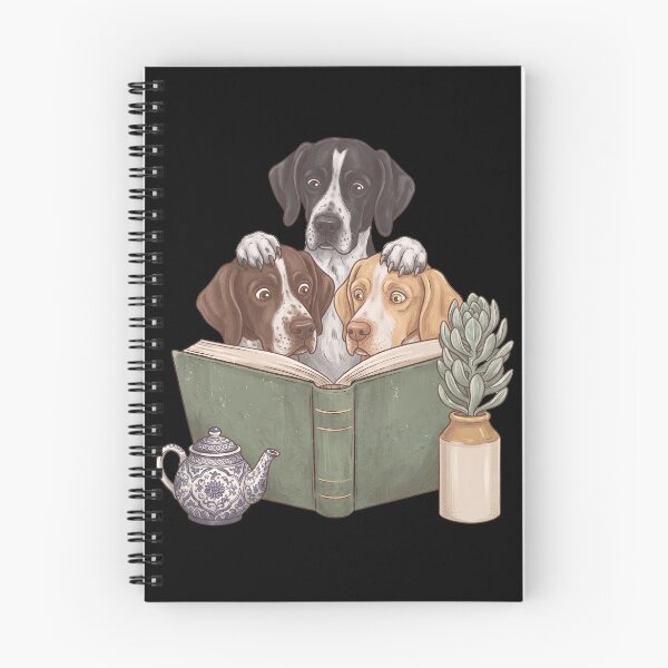Item preview, Vintage English Pointer Reading Book Funny Dog Lover designed and sold by dian-rody-crest.