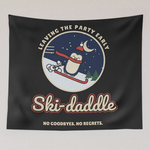Item preview, Ski-daddle Funny Skiing Penguin designed and sold by somebasic.
