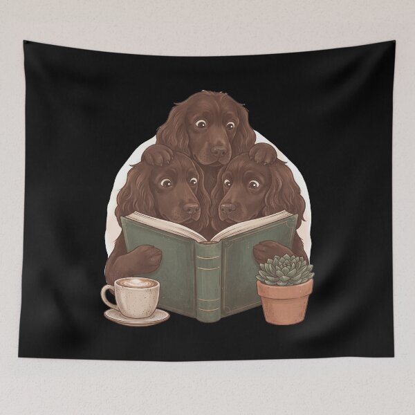 Item preview, Vintage Field Spaniel Reading Book Funny Dog Lover designed and sold by dian-rody-crest.