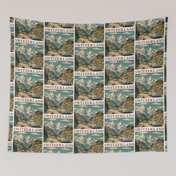 Item preview, Switzerland Vintage Travel Poster designed and sold by Automotive Art by Greg.