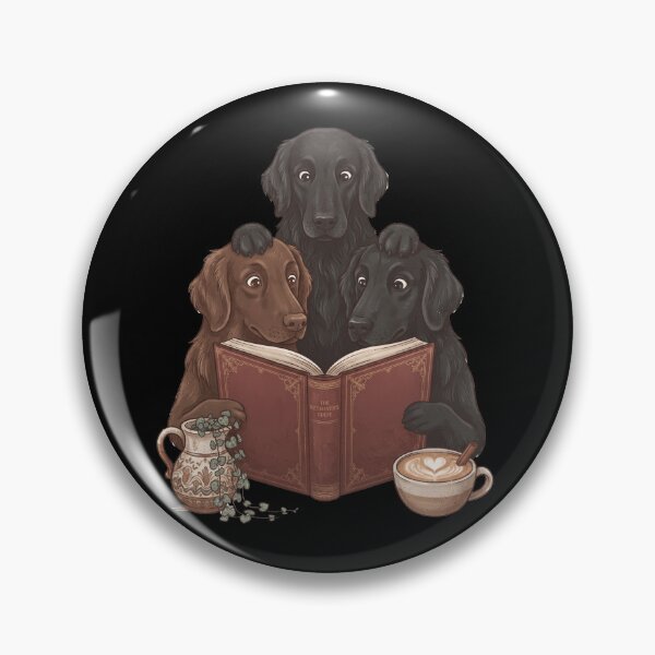 Artikelvorschau, Vintage Flat Coated Retriever liest Buch – lustiger Hundeliebhaber entworfen und verkauft von dian-rody-crest.