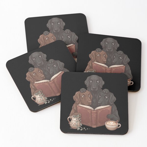 Item preview, Vintage Flat Coated Retriever Reading Book Funny Dog Lover designed and sold by dian-rody-crest.