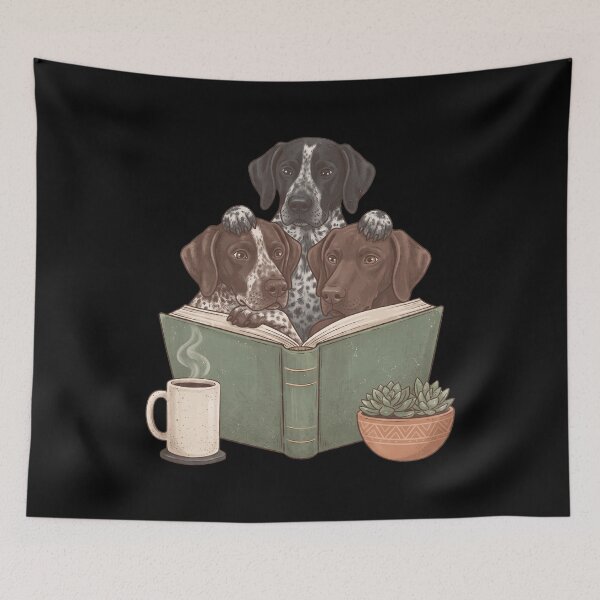 Item preview, Vintage German Shorthaired Pointer Reading Book Funny Dog Lover designed and sold by dian-rody-crest.