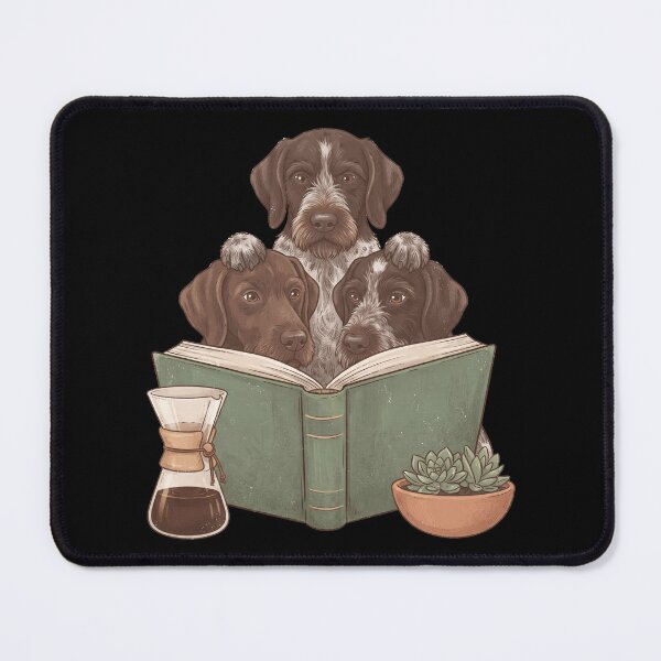 Item preview, Vintage German Wirehaired Pointer Reading Book Funny Dog Lover designed and sold by dian-rody-crest.