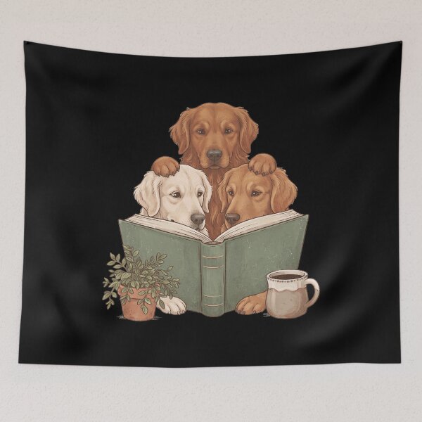 Item preview, Vintage Golden Retriever Reading Book Funny Dog Lover designed and sold by dian-rody-crest.
