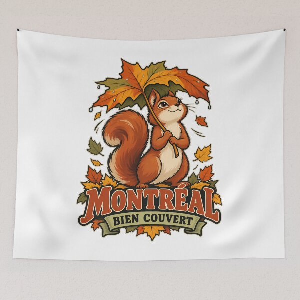 Item preview, Montreal Bien Couvert Squirrel Leaf Umbrella designed and sold by Fenay Designs.