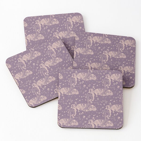 Item preview, Birth of Venus Shell Toile in Blush on Plum designed and sold by MotifMeadow.