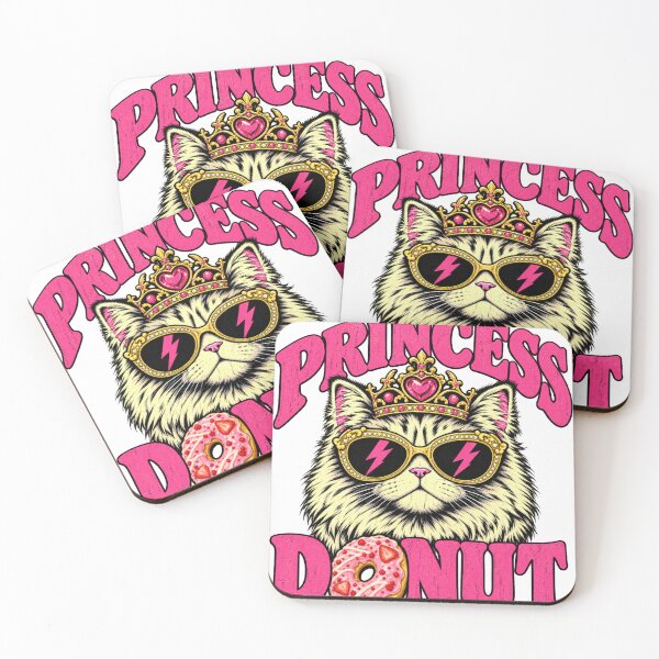 Aperçu de l'œuvre Princesse chat glamour portant une couronne et des lunettes de soleil avec un motif de donut créée et vendue par GardnerOConner.
