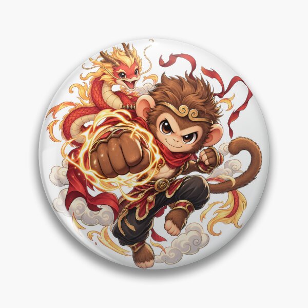 Item preview, Title: Little Monkey, Big Courage – Cute Fire Dragon Warrior designed and sold by 1234saad.