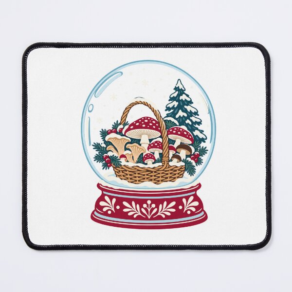 Item preview, Christmas Mushroom Foraging Basket Snow Globe designed and sold by skyartdesign.