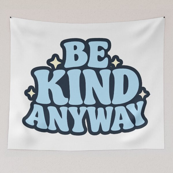 Item preview, Be Kind Anyway Groovy Retro Typography Positive Quote designed and sold by FemmePod.