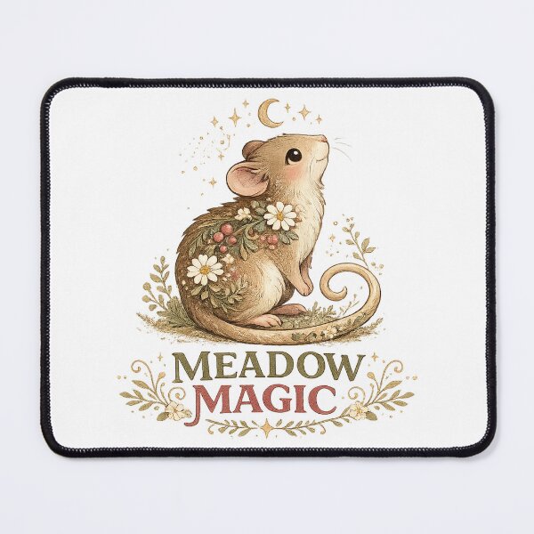 Item preview, Meadow Magic Cute Mouse Floral Cottagecore Woodland Nature Design designed and sold by inkoutninja.