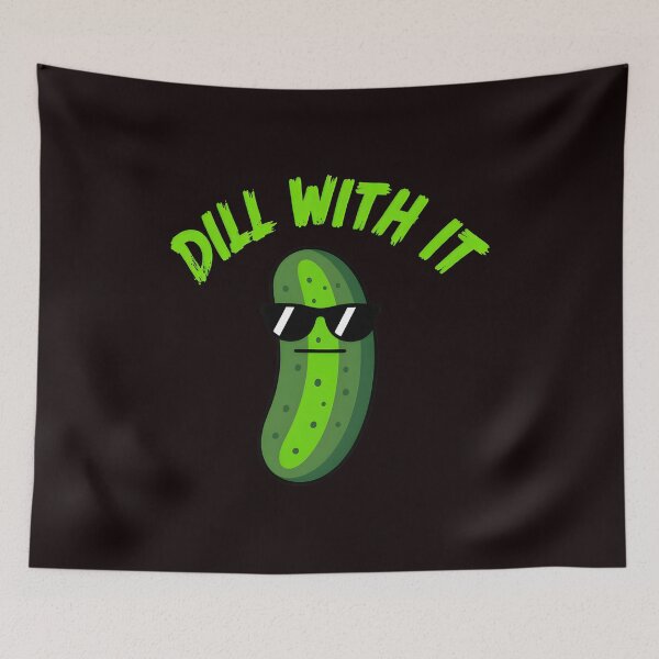 Aperçu de l'œuvre Lunettes de soleil cornichons à l'aneth (jeu de mots avec « Dill With It ») créée et vendue par QueenLeachqq.