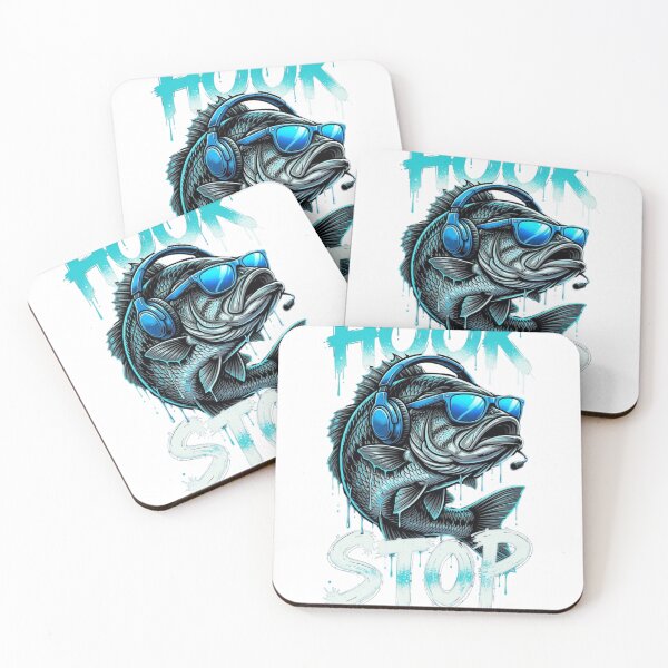 Item preview, Cool Bass Fishing Headphones & Sunglasses Street Art Poster designed and sold by Khennshe-Designs.