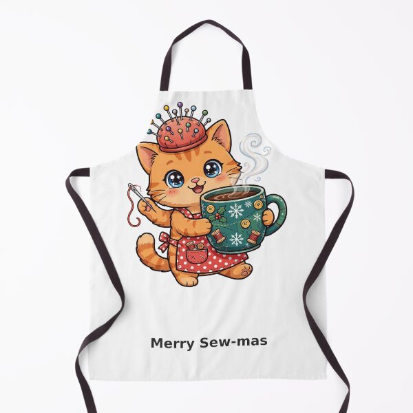 Item preview, Merry Sew-mas – Funny Cat Sewing Christmas Mug Design designed and sold by TMS-Studio.