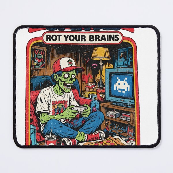 Item preview, Video Games Rot Your Brains Retro Zombie Gamer Graphic designed and sold by GardnerOConner.