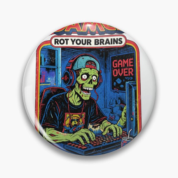 Item preview, Video Games Rot Your Brains Zombie PC Gamer Headset Graphic designed and sold by GardnerOConner.