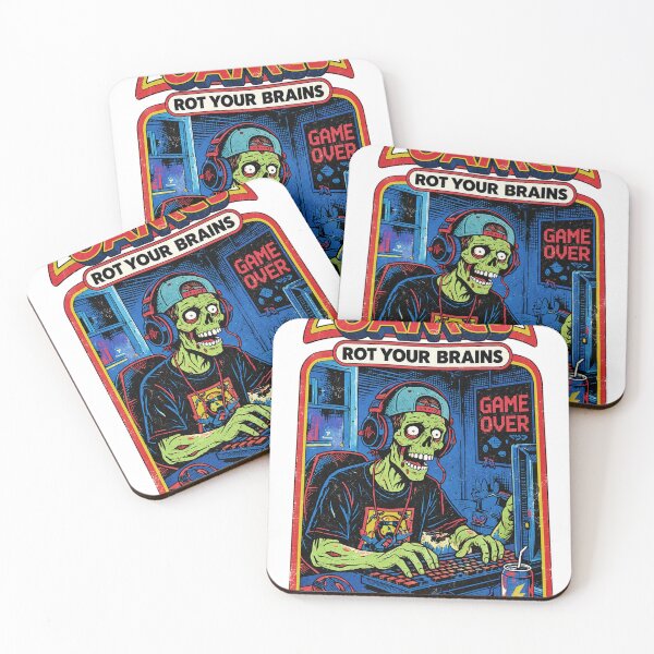 Item preview, Video Games Rot Your Brains Zombie PC Gamer Headset Graphic designed and sold by GardnerOConner.