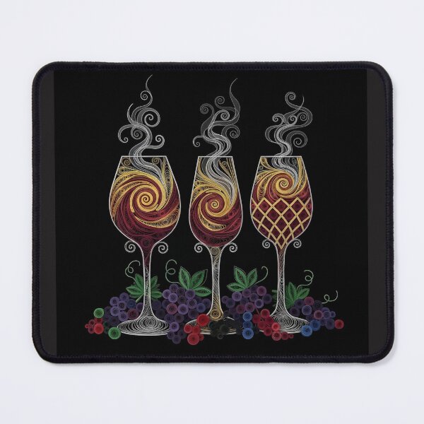 Item preview, Swirls of Wine – Elegant Burgundy and Gold Glasses designed and sold by tambanow.