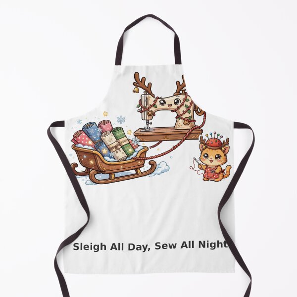 Item preview, Sleigh All Day Sew All Night – Funny Sewing Machine Reindeer Christmas designed and sold by TMS-Studio.