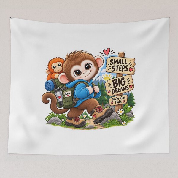Item preview, Small Steps, Big Dreams – Cute Baby Monkey Adventure designed and sold by 1234saad.