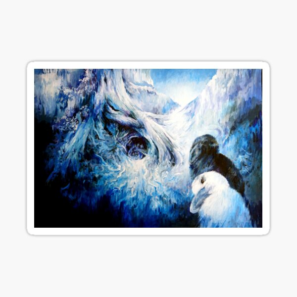 Bunnies spiritual artwork Sticker