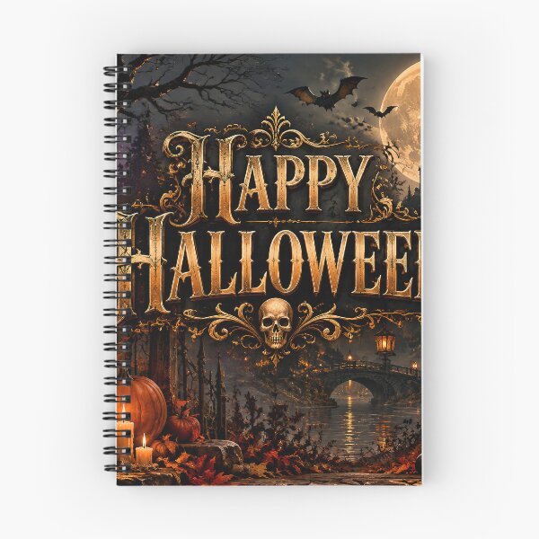 Item preview, Happy Halloween illustration with skull, pumpkins and Halloween surrounding designed and sold by 4Seasons.