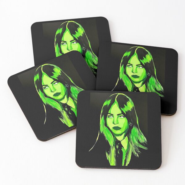 Item preview, Billie Eilish Green Glow Portrait designed and sold by aiklsoaiadgai.