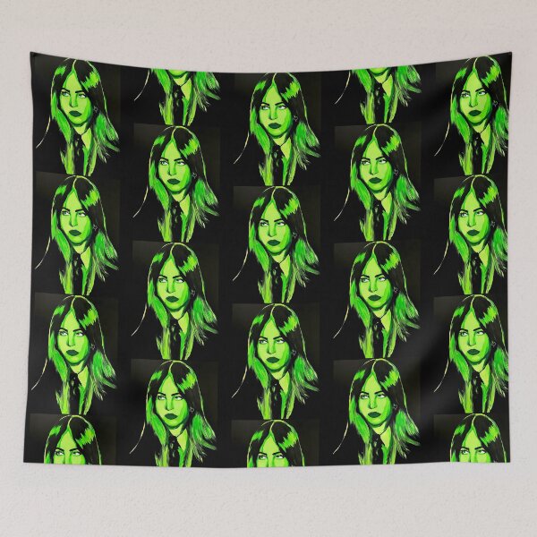Item preview, Billie Eilish Green Glow Portrait designed and sold by aiklsoaiadgai.
